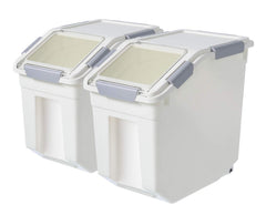 LISM 2-pack dog food storage container with airtight lid keeps kibble fresh and dry.