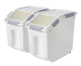LISM two-pack dog food storage container with airtight lids for freshness.