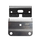 Lister A2/AC medium blade closeup shows durable stainless steel for precise clipping.