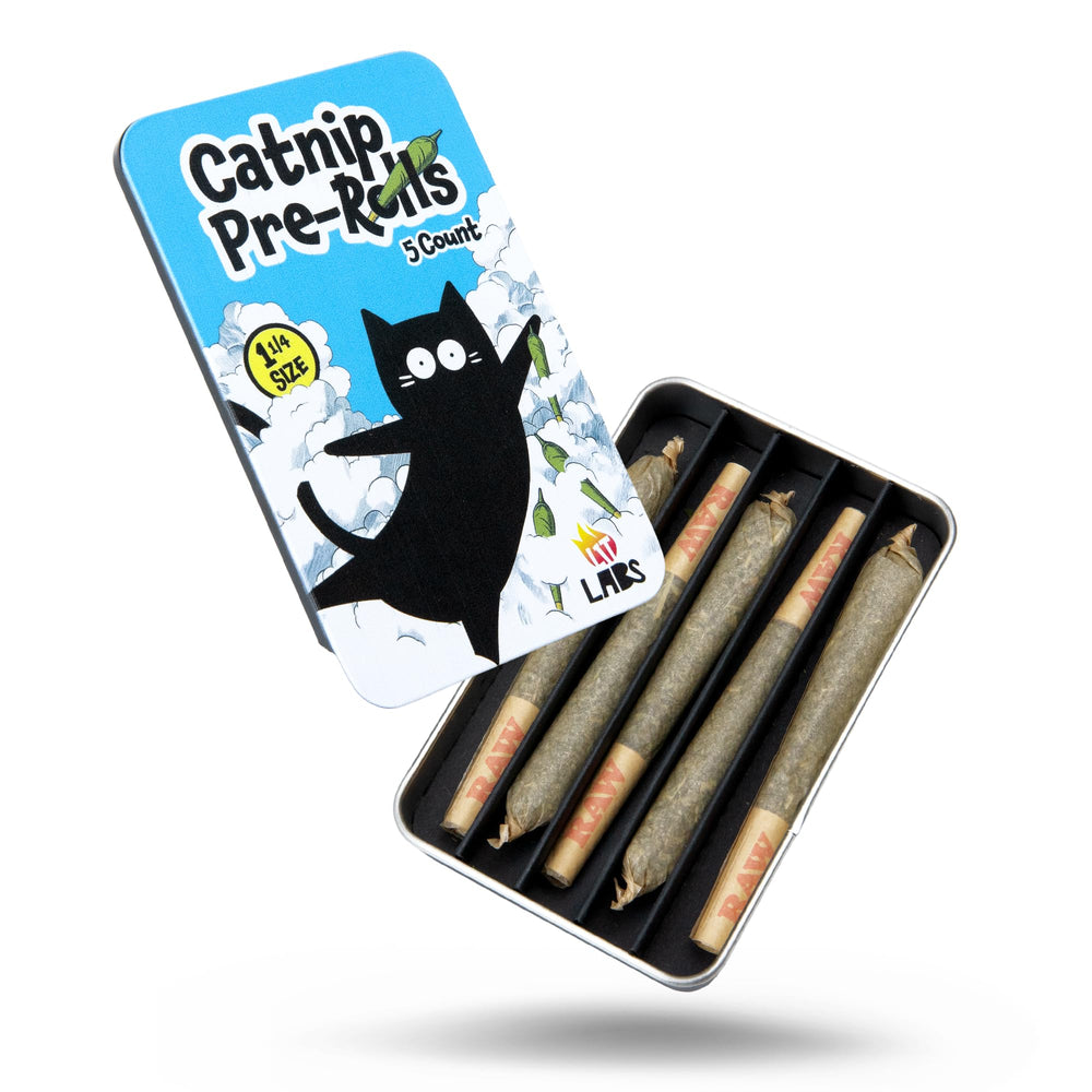 LIT LABS Catnip Joints packaging highlights premium organic catnip for engaging playtime.