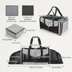 LitaiL cat travel carrier right-compartment showing dual-cat layout and space.