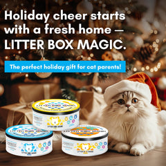 Litter Box Magic jar twist open demonstrates easy replacement and ongoing freshness.