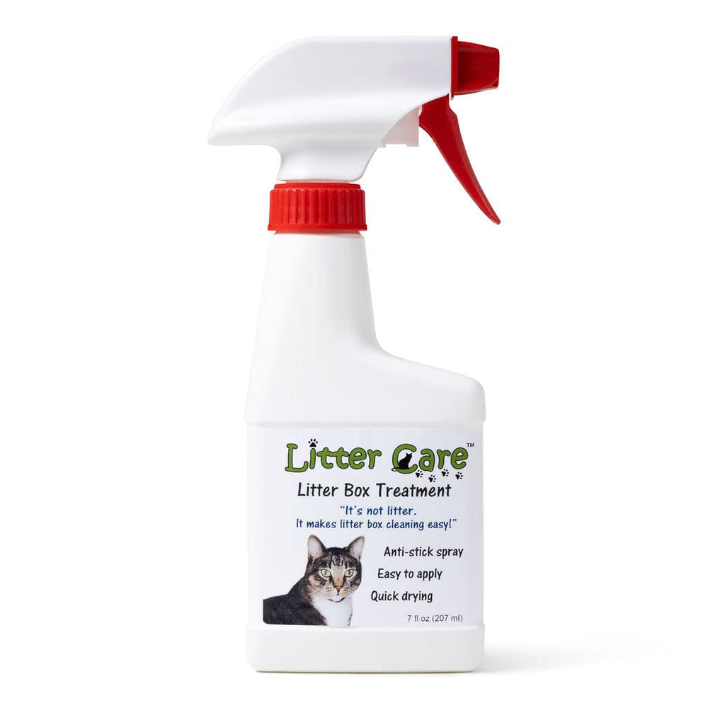 Litter Care non-stick spray bottle for litter boxes improves quick cleanup.