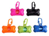 LIUSM bone-shaped poop bag dispenser with clip for easy on-the-go cleanup.