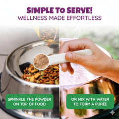 Lively Tails reishi mushroom powder supports joint comfort and healthy coat.
