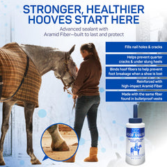 Livingston Tech Hoof Guard aramid fiber closeup highlights strong hoof reinforcement.
