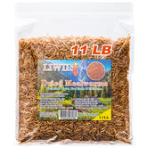 LIWII dried mealworms 11lb bulk bag for convenient bulk feeding and storage