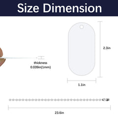LIZOIDZSM dog tag chain 60cm accompanies blanks for easy DIY jewelry projects.