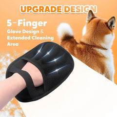 Lktvys Pet Hair Removal Glove close-up texture shows gentle electrostatic pickup.