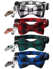 LLHK small fish cat collars with bow tie and bell for kitten gift-ready style.