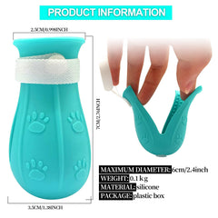 LLMSIX adjustable Velcro cat boots blue secure fit for bathing and nail trimming