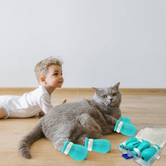 LLMSIX cat foot boots blue with bottom drain hole for bath water