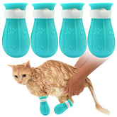 LLMSIX cat paw protector shoes blue on paw offer comfortable protection during grooming and play