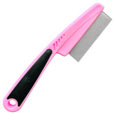 LLTGMV flea comb teeth closeup highlighting fine teeth for detangling and debris capture.