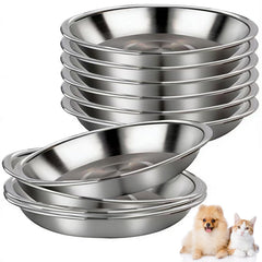 Lmisraely 6-pcs stainless steel cat bowls set with stacked, space-saving design.