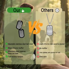 LMUWECNO complete dog tag set ready for easy wear