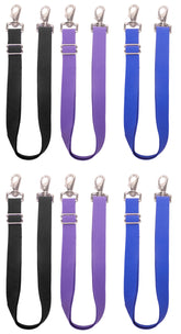 Loaged elastic leg straps pack demonstrates adjustable fit for secure horse blanket protection