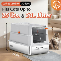 Lobeve XL litter box shown with large dimensions for big cats.