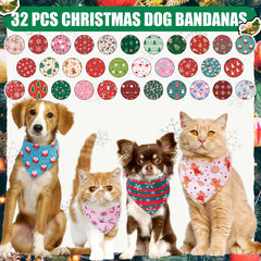 Locmeo dog bandana snowflake pattern on a pup in breathable polyester.