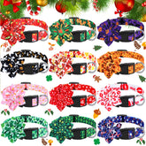 Locmeo holiday dog collars show festive flower patterns for celebrations.