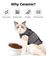 LoeJan cat bowl microwave and dishwasher-safe for easy cleaning.