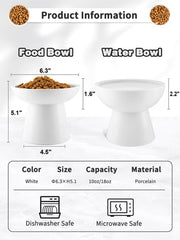 LoeJan elevated cat food bowl tilt design keeps food centered for convenient access.