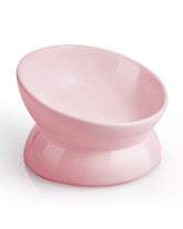 LoeJan elevated cat food bowl tilting pink supports comfortable meals