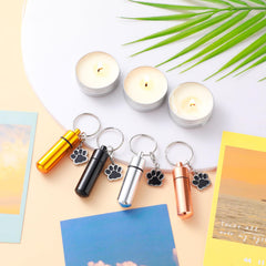 Loetere pet urn keychain in black provides a durable, rust-free keepsake for daily remembrance.