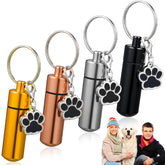 Loetere pet urn keychain in silver offers a portable memorial for a cherished companion.