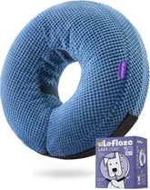 Loflaze inflatable dog cone collar blue worn by a dog for post-surgery comfort