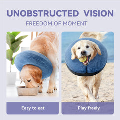 Loflaze inflatable dog cone collar blue XL inflation valve enables quick adjustment