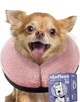 Loflaze soft inflatable dog cone side profile shows full vision and freedom of movement