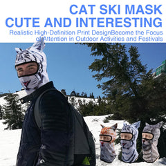 LOGJAM Cat Shiesty mask design C adds colorful winter warmth for skiing.