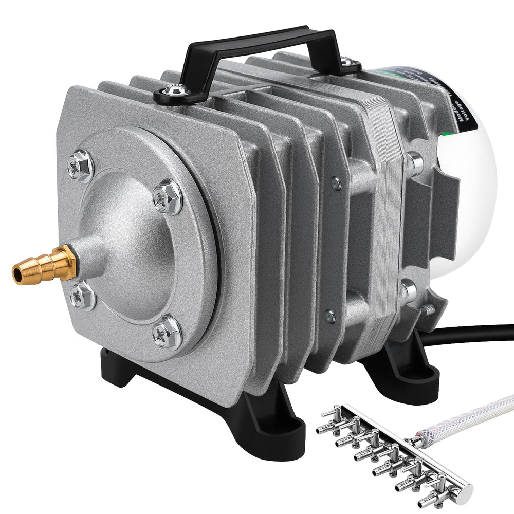 Lokgd 950GPH aquarium air pump outlet delivers high-output aeration for fish tanks.