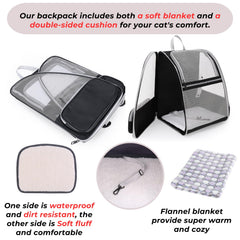 LOLLIMEOW Cat Backpack Carrier dimensions 15.2x11.4x16.5 inches fit small pets.
