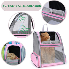 Lollimeow cat backpack carrier padded shoulder straps reduce strain during hikes.