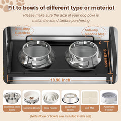 Lomivra raised dog bowl stand with adjustable height for growing dogs.