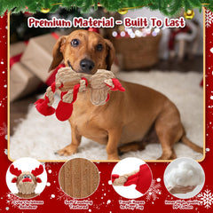 Loncoldy Christmas Reindeer Dog Toy crinkle paper ears add sensory exploration