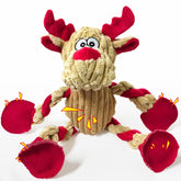 Loncoldy Christmas Reindeer Dog Toy full view highlights durable plush for large dogs