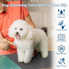 Lonepetu anti-fatigue cushioning supports comfortable grooming sessions.