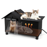 Lonepetu extra large heated cat house exterior front view for winter shelter.