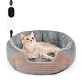Lonepetu heated cat bed indoor outer view showing cozy warmth for winter naps