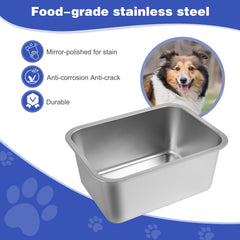 Lonepetu stainless-steel dog bowl polished surface for durable performance.