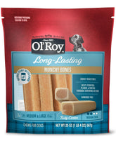 Long-Lasting Munchy Bones for Dogs packaging showing durable chew rewards.