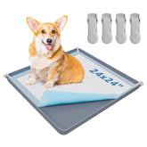 LOOBANI dog pee pad holder gray closeup highlights secure silicone grip for stable pads