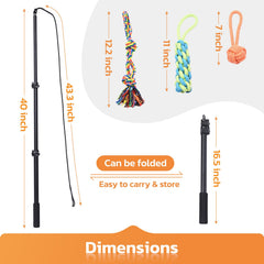 LOOBANI Flirt Pole nylon rope detail shows durable replaceable line