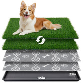 LOOBANI Grass Pad 35x23 full-view setup supports indoor potty training and easy maintenance.