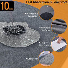 LOOBANI large dog pad 82x102 gray expanding coverage for crate