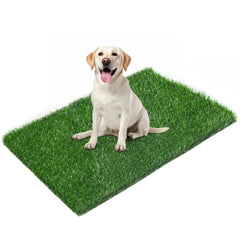 LOOBANI replacement grass pad wide view highlights ample potty space for puppies.