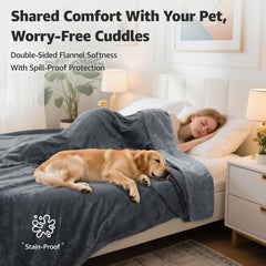 LOOBANI soft flannel reversible blanket showcases cozy two-tone comfort.